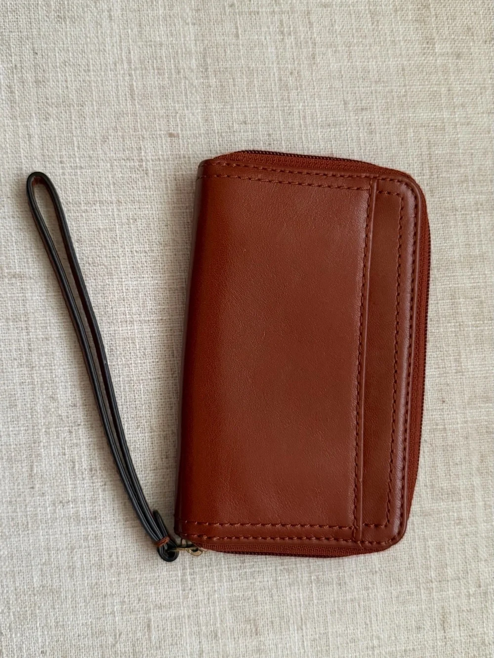 Coach Brown Leather Zip Wristlet